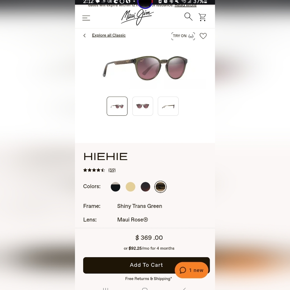maui jim hiehie translucent green